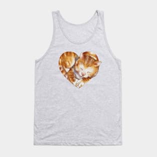 cat in love for valentine gift Tank Top